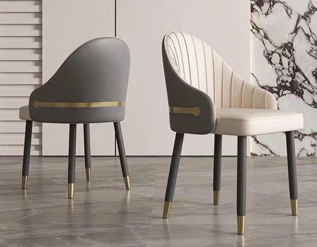 Main image of Set Dining Chairs with Curved Backrest and Dual Tone Upholstery, White, PU Leather and Wood, Seating for Dining