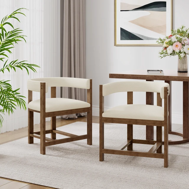 Main image of Dining Arm Chair Set, Beige, Polyester Blend, Seating for Dining