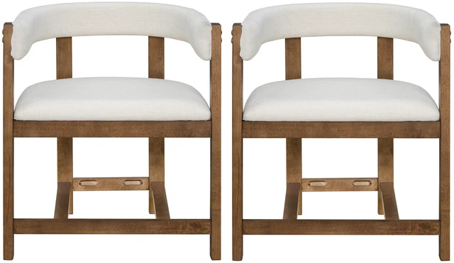 Alt view image 3 of 7 - Dining Arm Chair Set, Beige, Polyester Blend, Seating for Dining