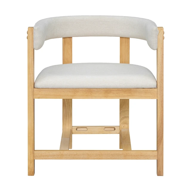 Alt view image 4 of 7 - Dining Arm Chair Set, Beige Natural, Polyester Blend, Seating for Dining
