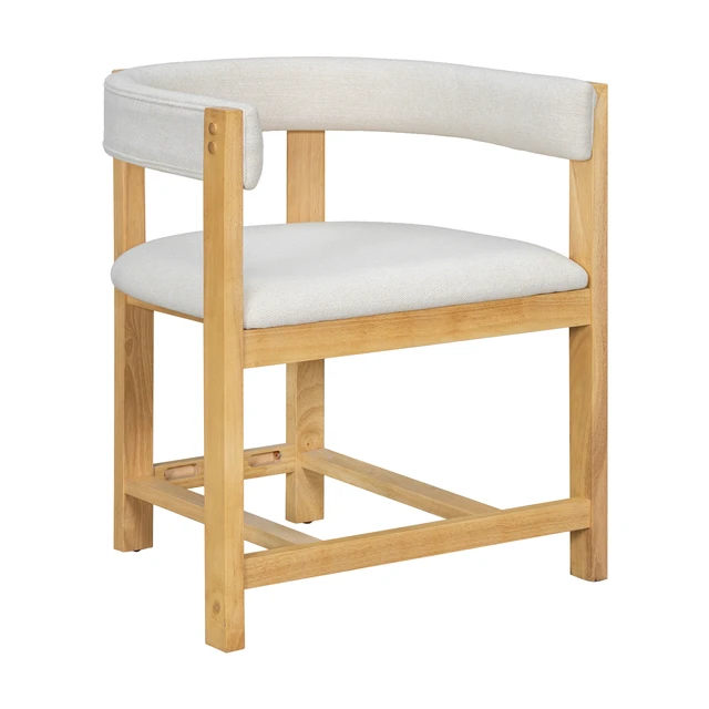 Alt view image 5 of 7 - Dining Arm Chair Set, Beige Natural, Polyester Blend, Seating for Dining