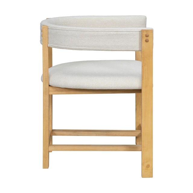 Alt view image 6 of 7 - Dining Arm Chair Set, Beige Natural, Polyester Blend, Seating for Dining