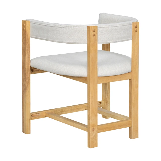 Alt view image 7 of 7 - Dining Arm Chair Set, Beige Natural, Polyester Blend, Seating for Dining