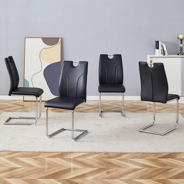 Main image of Dining Chair Set Uniquely Designed Dining Chairs Material, Paired with Silver Metal Legs Suitable for Offices