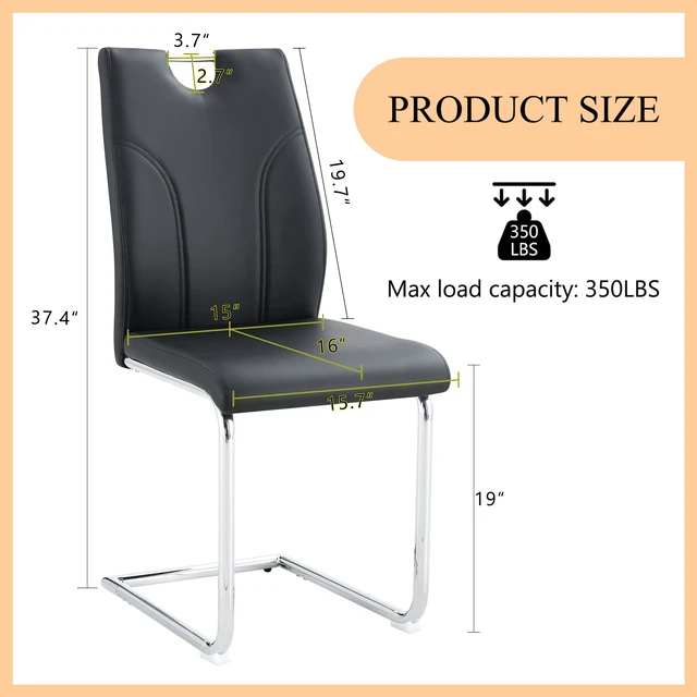 Alt view image 4 of 7 - Dining Chair Set Uniquely Designed Dining Chairs Material, Paired with Silver Metal Legs Suitable for Offices