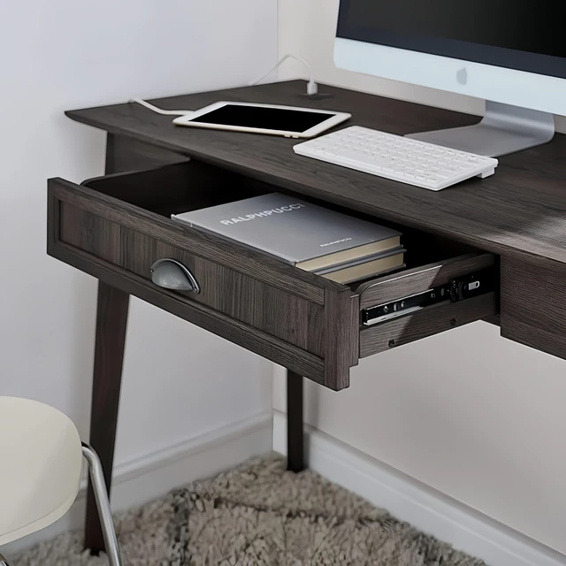 Alt view image 3 of 7 - Computer Writing Desk, Smoke, MDF, Desks Work Surfaces