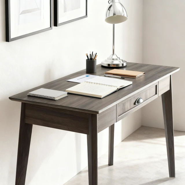 Alt view image 2 of 7 - Computer Writing Desk, Smoke, MDF, Desks Work Surfaces