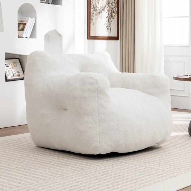 Alt view image 3 of 7 - Bean Bag Chair, Bean Bag Sofa Chair with Armrests Stuffed High Density Foam Lazy Sofa for Adults in Living Reading