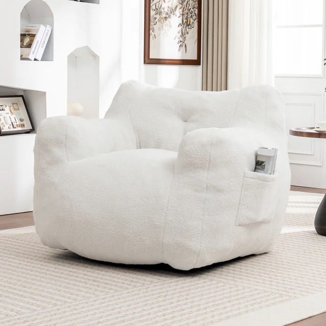 Alt view image 7 of 7 - Bean Bag Chair, Bean Bag Sofa Chair with Armrests Stuffed High Density Foam Lazy Sofa for Adults in Living Reading