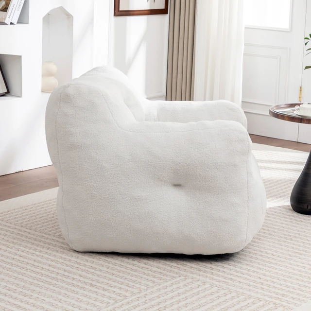 Alt view image 4 of 7 - Bean Bag Chair, Bean Bag Sofa Chair with Armrests Stuffed High Density Foam Lazy Sofa for Adults in Living Reading