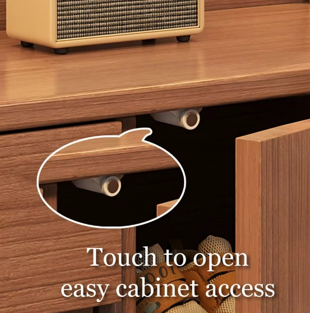Alt view image 5 of 7 - 55.1 Inch Entryway Shoe Cabinet with Drawer Storage Organizer, Walnut, MDF