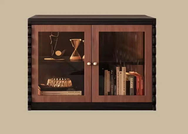 Alt view image 5 of 7 - Modular Wooden TV Stand Set Optional Combination Media Console with Storage Cabinets, Walnut, Wood