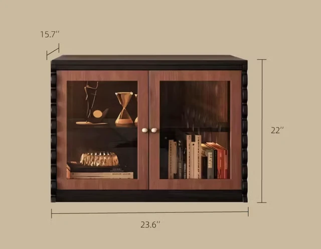 Alt view image 3 of 7 - Modular Wooden TV Stand Set Optional Combination Media Console with Storage Cabinets, Walnut, Wood