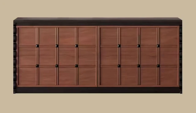 Alt view image 2 of 7 - Modular Wooden TV Stand Set Optional Combination Media Console with Storage Cabinets, Walnut, Wood