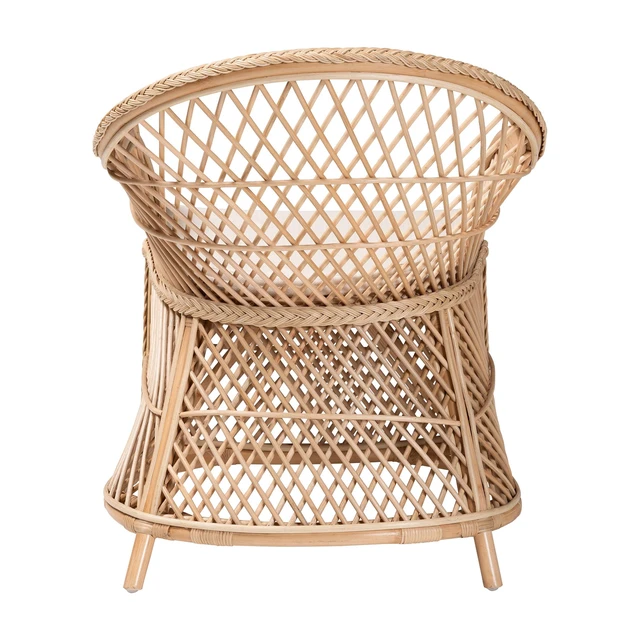 Alt view image 4 of 7 - Bohemian Braided Rattan Arm Chair, Natural, Chairs Accent Seating