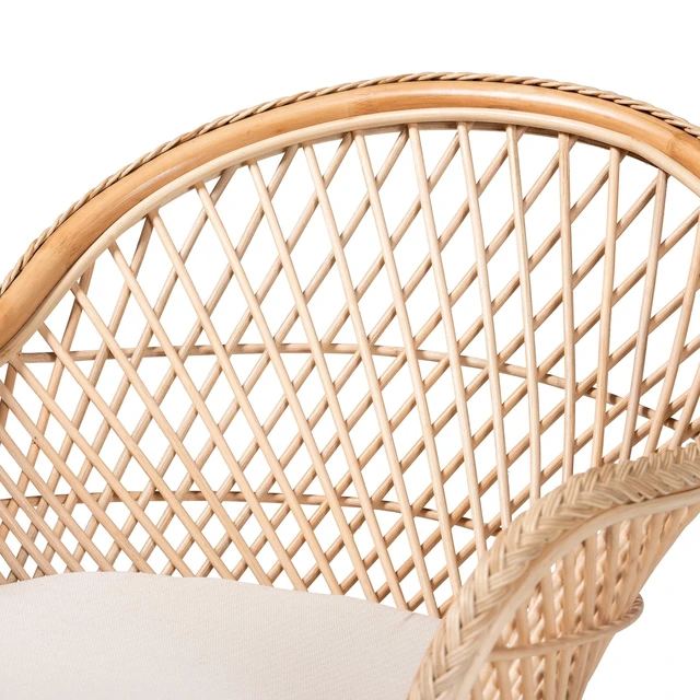 Alt view image 5 of 7 - Bohemian Braided Rattan Arm Chair, Natural, Chairs Accent Seating