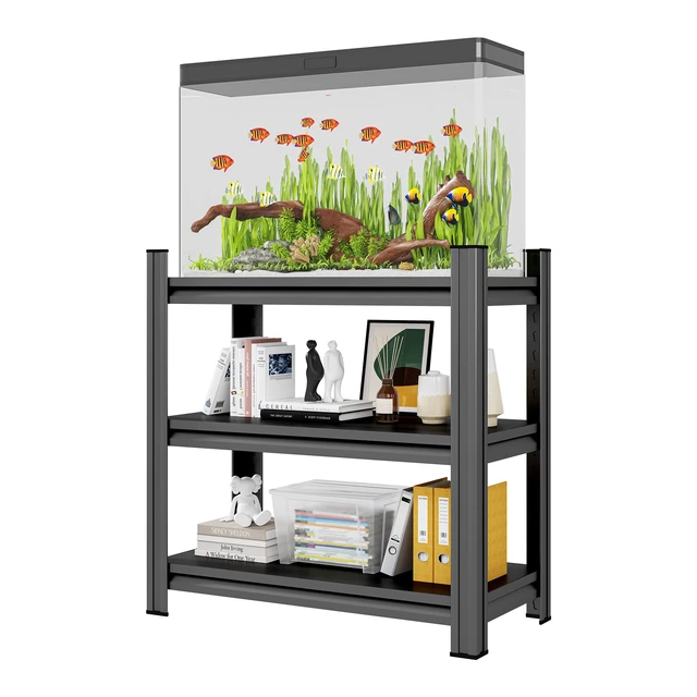 Alt view image 3 of 7 - 3 Tier Metal Storage Organizer Shelf, Use 5 to 10 Gallon Fish Tank Stand and Small Reptile Cage Rack for and 19.70 Inch