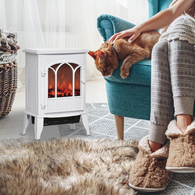 Alt view image 7 of 7 - 22 Inch Electric Fireplace Stove, Freestanding Fire Place Heater with Realistic Logs and LED Flame Adjustable