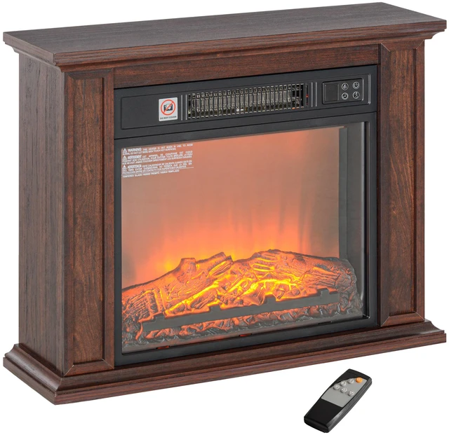 Main image of 26 Inch Electric Fireplace with Mantel Surround, Replaceable Fireplace Insert Heater with Realistic Log and Flame