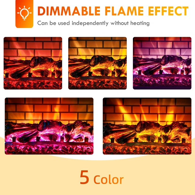 Alt view image 5 of 7 - Electric Fireplace Stove, 22 Inch Freestanding Portable Infrared Fireplace Heater with Realistic Flame Effect