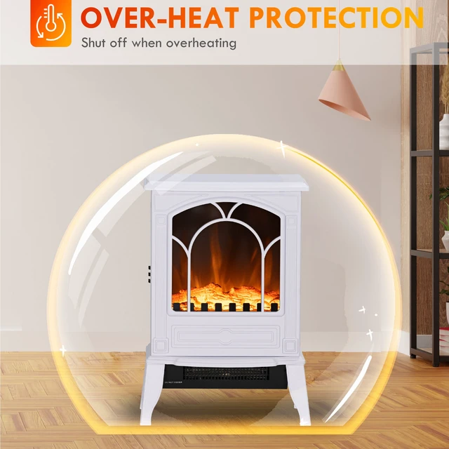 Alt view image 3 of 7 - 22 Inch Standing Electric Fireplace Stove, Fire Place Heater with Realistic Flame Effect Overheat Safety Protection
