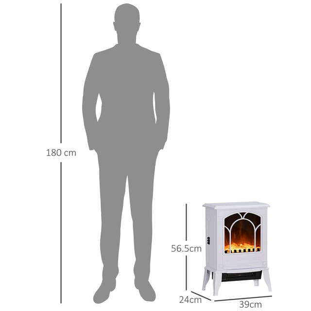 Alt view image 6 of 7 - 22 Inch Standing Electric Fireplace Stove, Fire Place Heater with Realistic Flame Effect Overheat Safety Protection