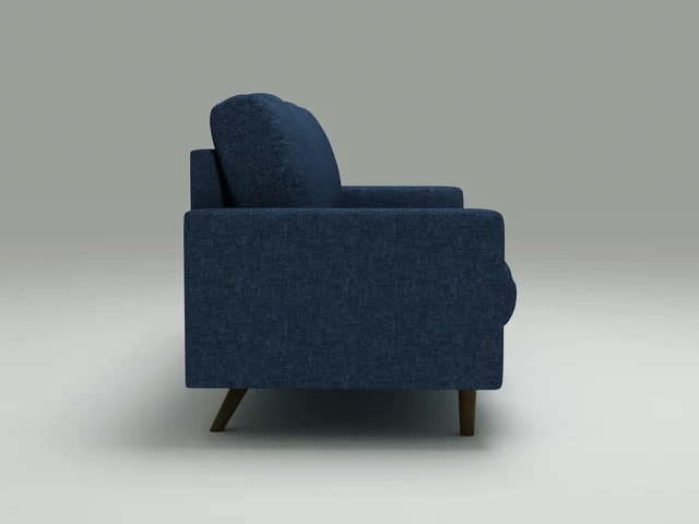 Alt view image 2 of 7 - 2 Seat Loveseat Sofa, Polyester Fabric Couch Without Accent Pillows Loose Back Cushion for Small Space Living, Dark