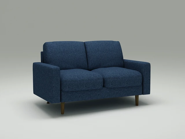 Alt view image 5 of 7 - 2 Seat Loveseat Sofa, Polyester Fabric Couch Without Accent Pillows Loose Back Cushion for Small Space Living, Dark