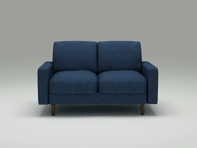 Alt view image 4 of 7 - 2 Seat Loveseat Sofa, Polyester Fabric Couch Without Accent Pillows Loose Back Cushion for Small Space Living, Dark