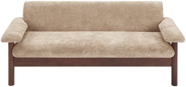 Alt view image 6 of 7 - 69.9 Inch Sofa Chenille Upholstered Couch with Pillow Top Arms and Sewn Pillow Back Rubberwood Legs Single Cushion Sofa