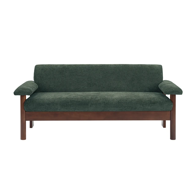 Alt view image 6 of 6 - 69.9 Inch Sofa Chenille Upholstered Couch with Pillow Top Arms and Sewn Pillow Back Rubberwood Legs Single Cushion Sofa
