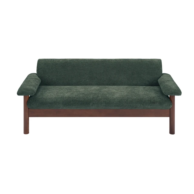 Alt view image 5 of 6 - 69.9 Inch Sofa Chenille Upholstered Couch with Pillow Top Arms and Sewn Pillow Back Rubberwood Legs Single Cushion Sofa