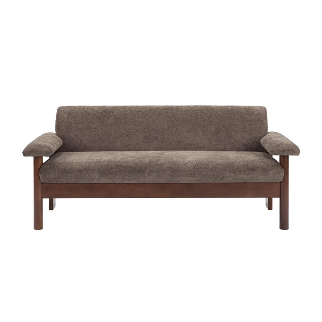 Alt view image 7 of 7 - 69.9 Inch Sofa Chenille Upholstered Couch with Pillow Top Arms and Sewn Pillow Back Rubberwood Legs Single Cushion Sofa