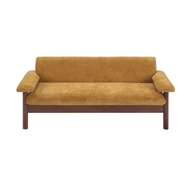 Alt view image 4 of 6 - 69.9 Inch Sofa Chenille Upholstered Couch with Pillow Top Arms and Sewn Pillow Back Rubberwood Legs Single Cushion Sofa