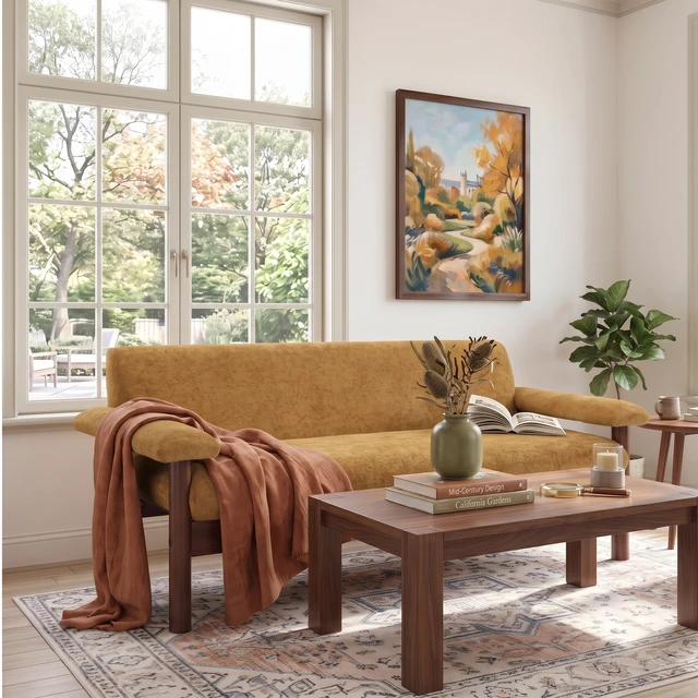 Alt view image 3 of 6 - 69.9 Inch Sofa Chenille Upholstered Couch with Pillow Top Arms and Sewn Pillow Back Rubberwood Legs Single Cushion Sofa