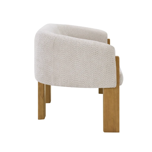 Alt view image 4 of 7 - Boucle Loveseat, Curved Upholstered Settee Sofa with Solid Rubber Wood Legs 63.25 Inch Compact Accent Couch for Living