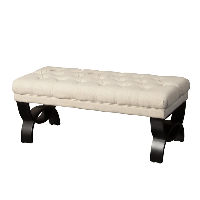 Alt view image 3 of 6 - Storage Ottoman Bench with Solid Wood Legs, Tufted Ottoman with Storage Bench for Living Large End Bed Entryway Benches