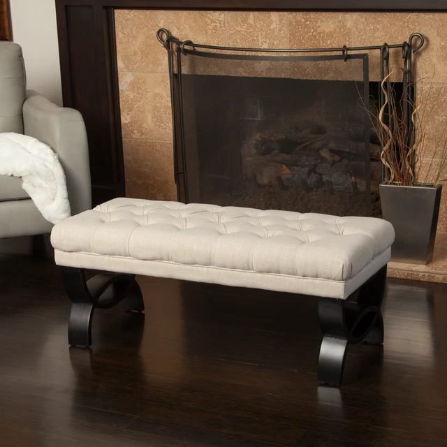 Alt view image 2 of 6 - Storage Ottoman Bench with Solid Wood Legs, Tufted Ottoman with Storage Bench for Living Large End Bed Entryway Benches