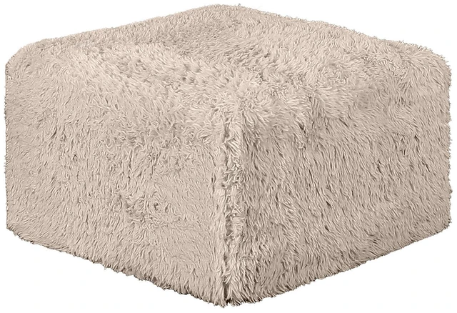 Main image of Color 1 pc Ottoman High Density Compressed Foam Faux Fur Living Modular, Taupe