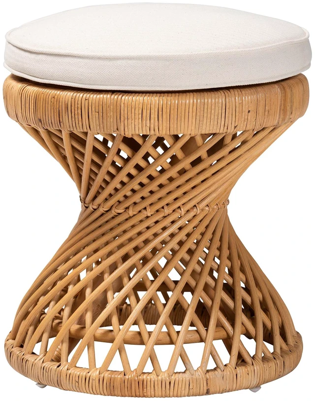 Main image of Bohemian Honey Rattan Footstool, Ottomans