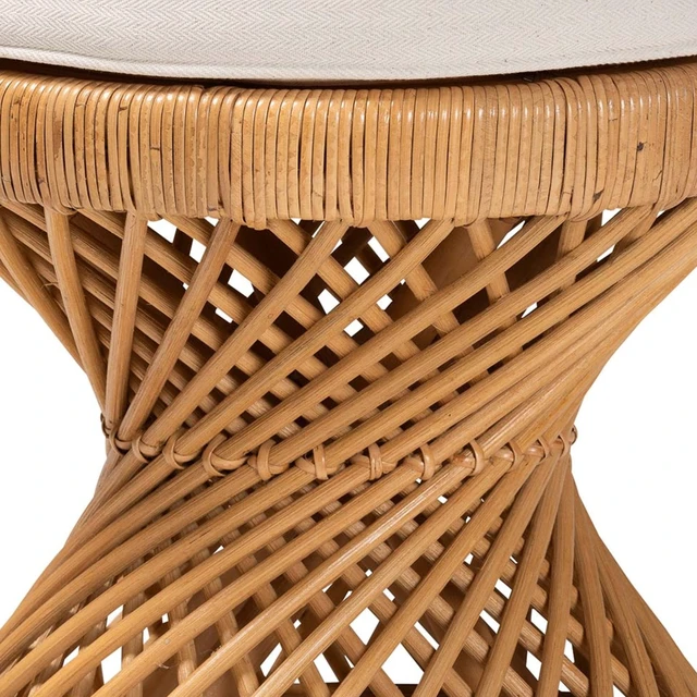 Alt view image 3 of 5 - Bohemian Honey Rattan Footstool, Ottomans