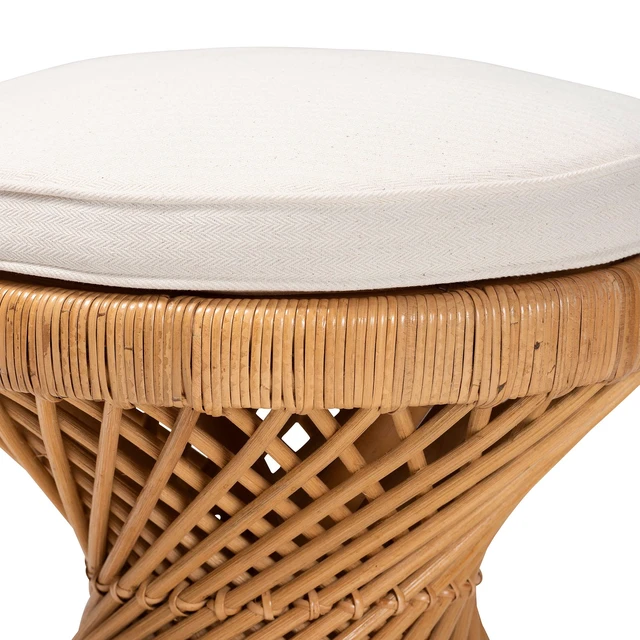 Alt view image 2 of 5 - Bohemian Honey Rattan Footstool, Ottomans