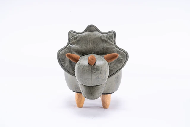Alt view image 6 of 7 - Dean the Dinosaur Storage Ottoman, Light Sage Green, PU
