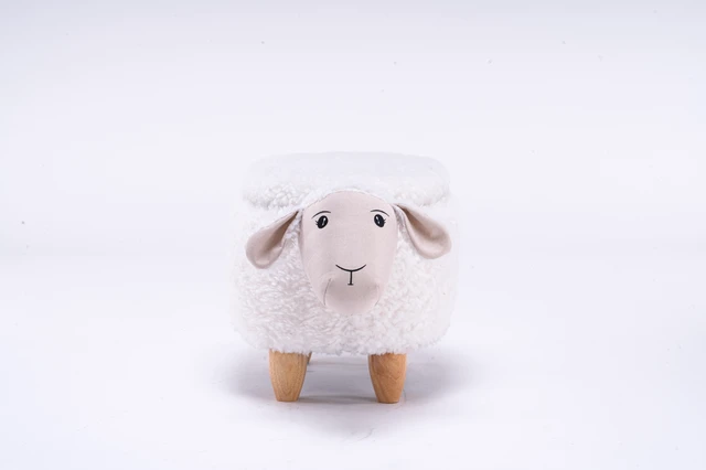 Alt view image 5 of 7 - Shiloh the Sheep Storage Ottoman, White, Faux Fur