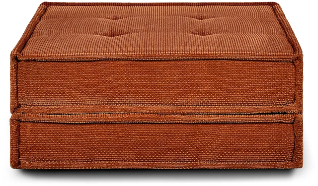 Main image of Functional Square Corduroy Ottoman Rust, Polyester