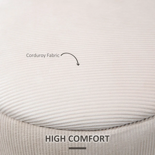 Alt view image 4 of 7 - Ottoman with Storage Set, Corduroy Stool with Removable Lid Hidden Space Nesting Ottoman Stool for Living, Creamy