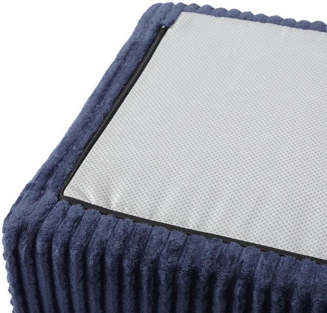 Alt view image 5 of 6 - Inchboneless Foot Pedal, Blue, Fabric, Ottomans
