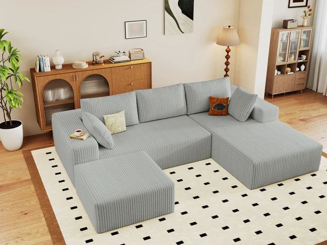 Alt view image 6 of 7 - 96 Inch Cloud Sectional Couch with l Shape Chaise, Modular Sofa with Deep Seat Upholstered Couches for Living Assembly