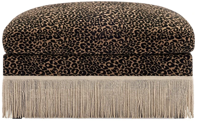 Main image of Ottoman Leopard Chenille Brown, Black Brown