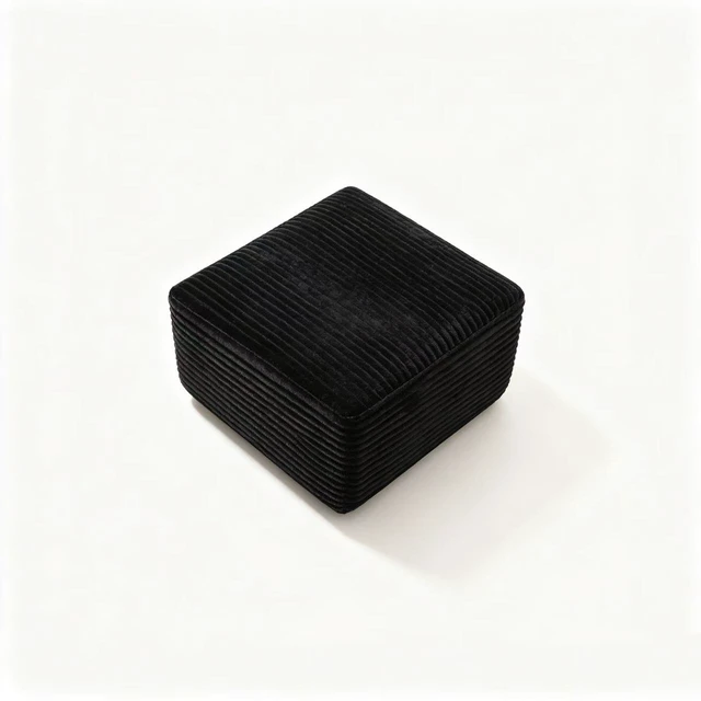 Alt view image 2 of 5 - 35.43 Inch Sofa Ottoman, Assembly Required Fabric, Black, Foam and Spring